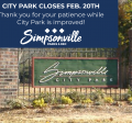 City Park Closed Feb. 20