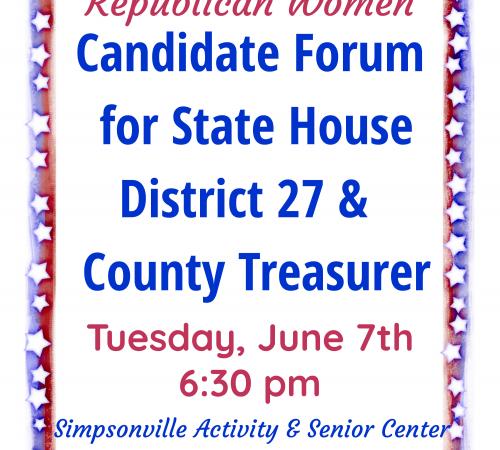Candidate Forum Flier for 6-7-22