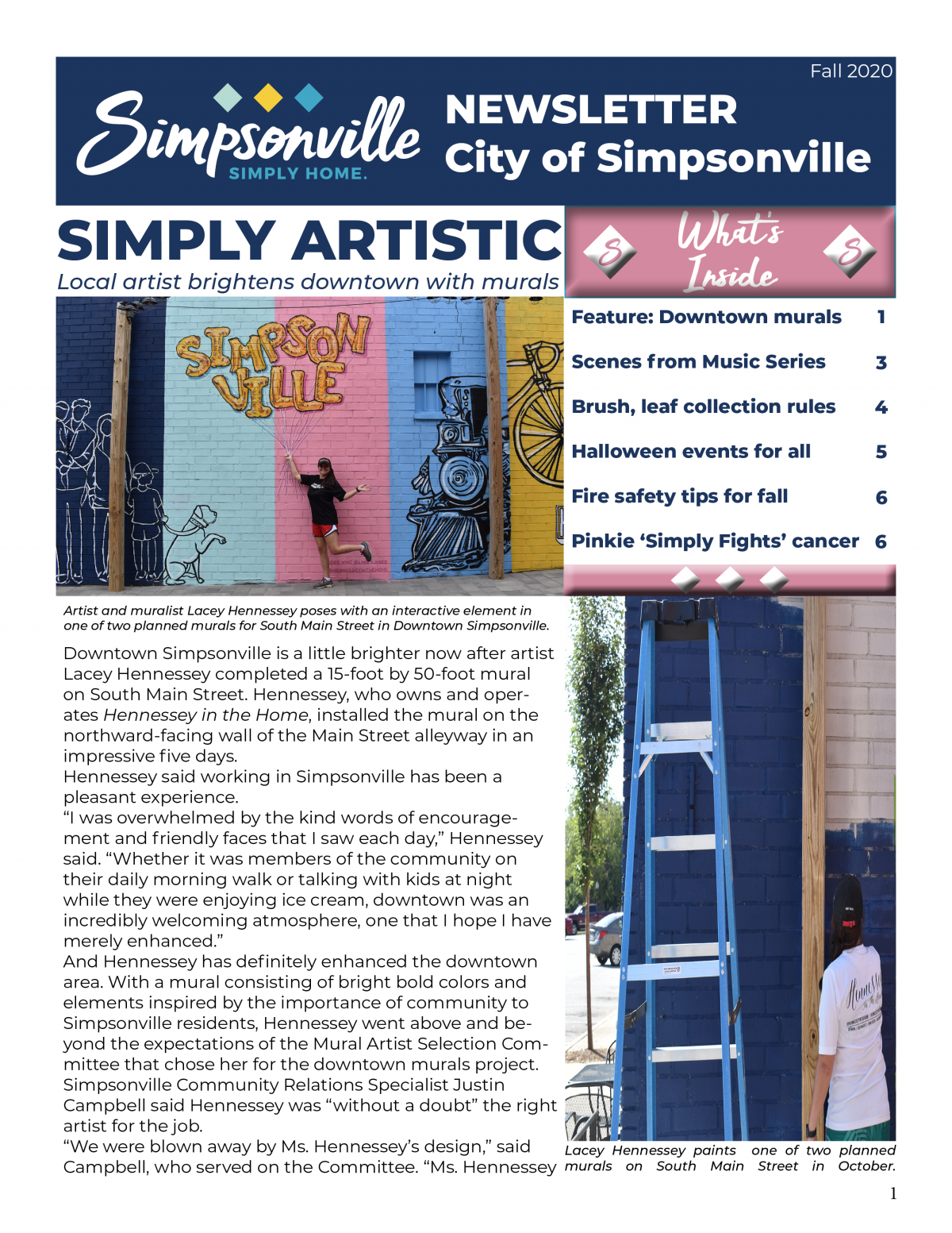 fall 2020 newsletter front page